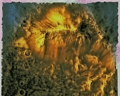 "Sofortbild vom Mars", Foto © Friedhelm Denkeler 2011 (Quelle: NASA/ University of Arizona)