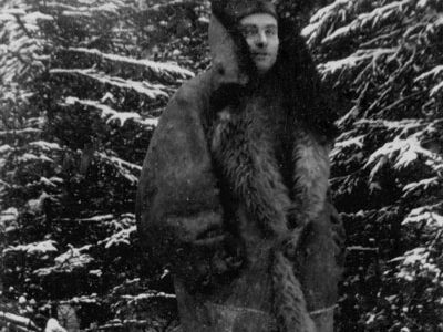 "Erich Meinert im russischen Winter", ca. 1943, Archiv © Friedhelm Denkeler