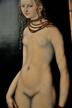 »Venus ohne Pelz« (Ausschnitt aus «Venus und Amor«, Lucas Cranach d.Ä., um 1530), Foto © Friedhelm Denkeler 2013