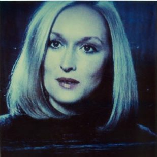 "Meryl Streep", Polaroid SX-70, aus der Serie "TV-Porträt", Foto © Friedhelm Denkeler 1987