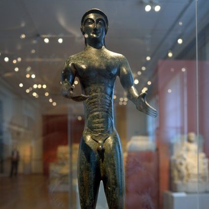 "Statuette eines nackten Jüngling", 1827 aus Slg. Oddi, Perugia (Italien), Bronze, um 500 v. Chr., Foto © Friedhelm Denkeler 2018