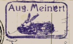 »Stempel August Meinert, Vorsitzender des  Vereins der Kaninchenzüchter«, Archiv © Friedhelm Denkeler 1956
