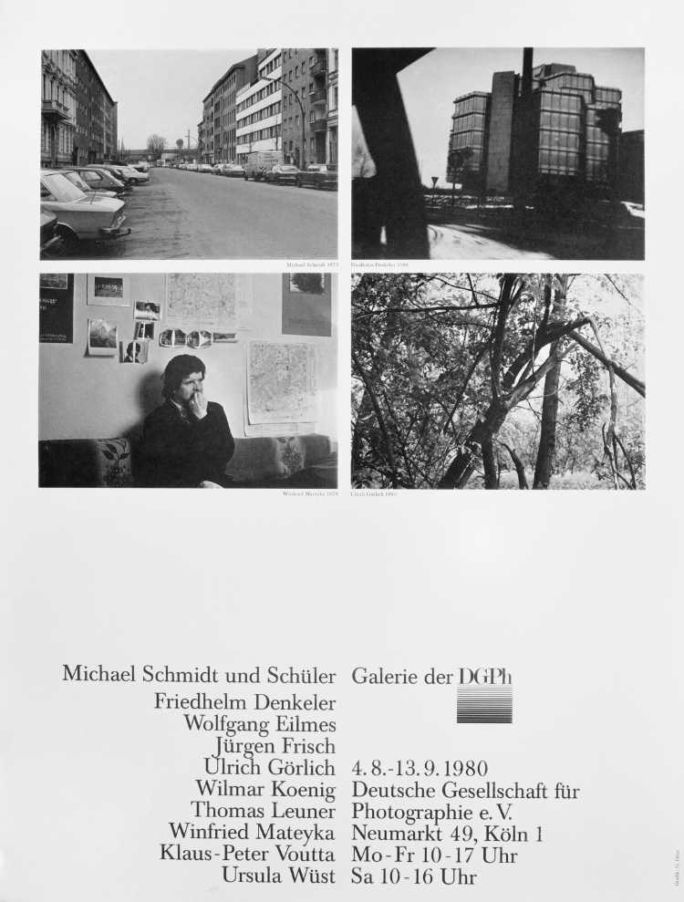 Plakat der Werkstatt für Photographie: »Michael Schmidt und Schüler«, Galerie der DGPh, 1980, Gestaltung: Gabriele Götz
