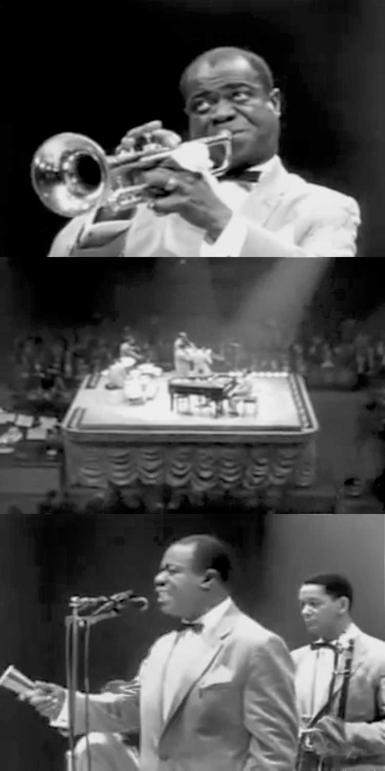 1956 – Louis Armstrong: »Mack the Knife«, Fotos/Collage © Friedhelm Denkeler