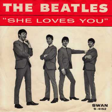 Plattencover The Beatles: »She Loves You«, 1963