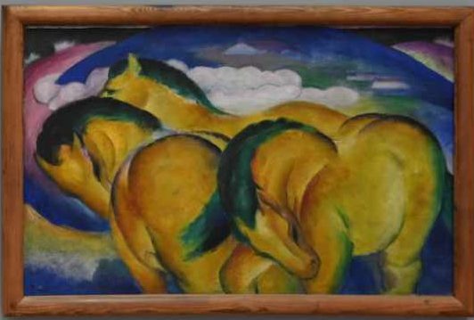 Franz Marc: »Die kleinen blauen Pferde«, 1911 und »Die kleinen gelben Pferde«, 1912, Staatsgalerie Stuttgart, Foto © Friedhelm Denkeler 2023